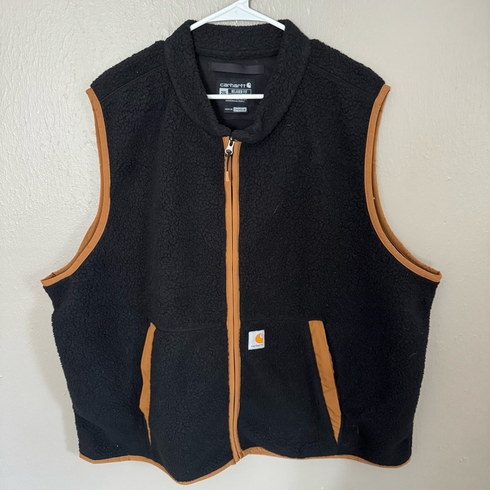 Carhartt Black Fleece with Brown Zipper Detail Size 2XL casual winter fall